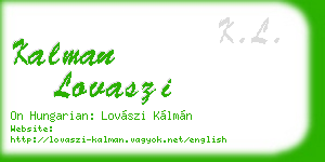 kalman lovaszi business card